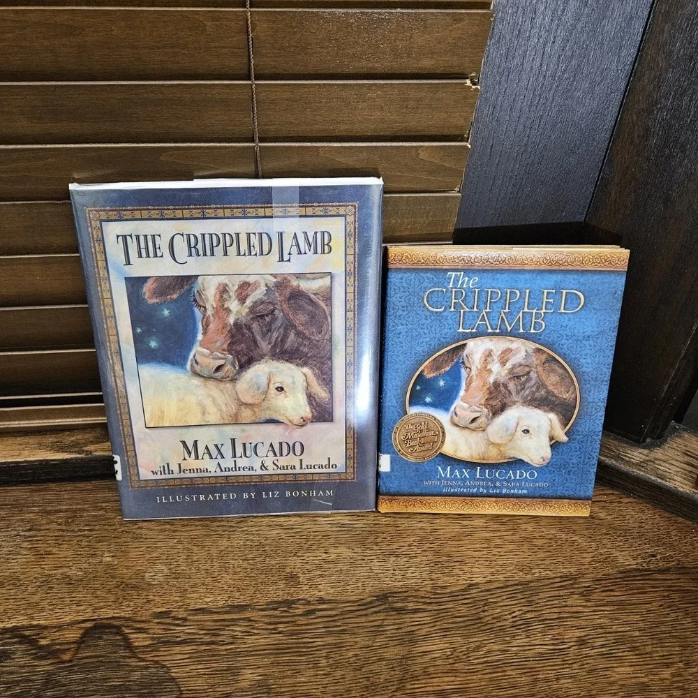Max Lucado The Crippled Lamb Christmas Story Hardcover and paperback lot 2x1